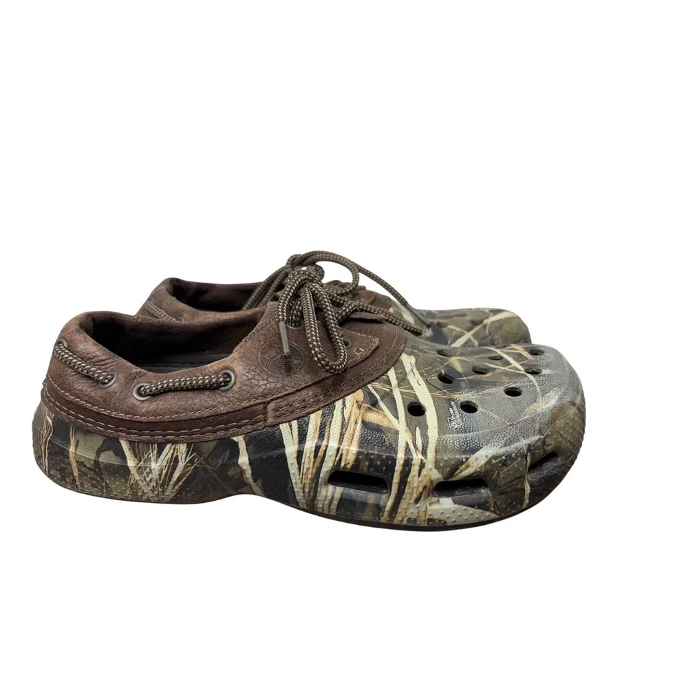 Crocs Camo Leather Islander Pitcrew Advantage Max-4 HD Men's Size 8